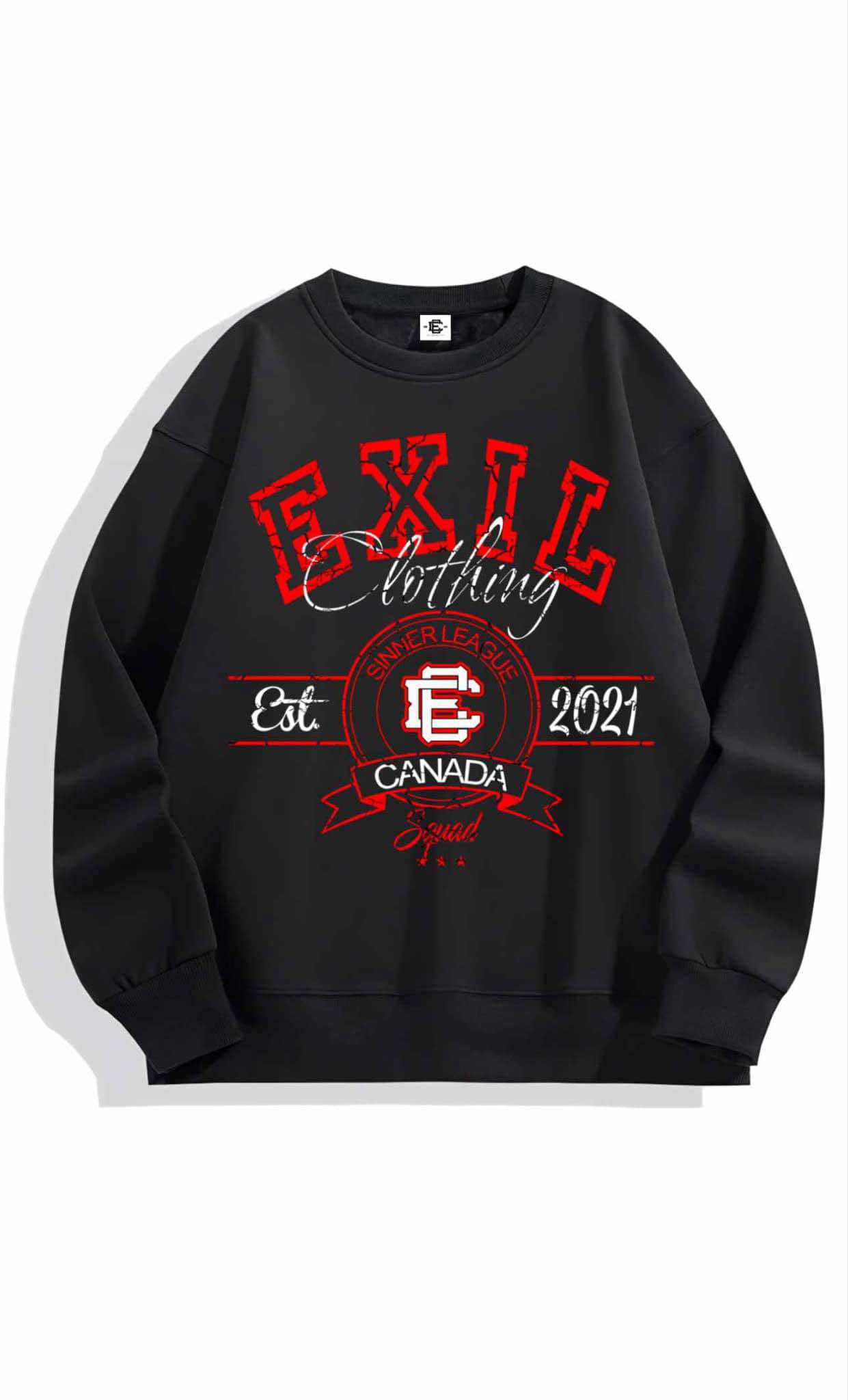 Crewneck Noir-Rouge