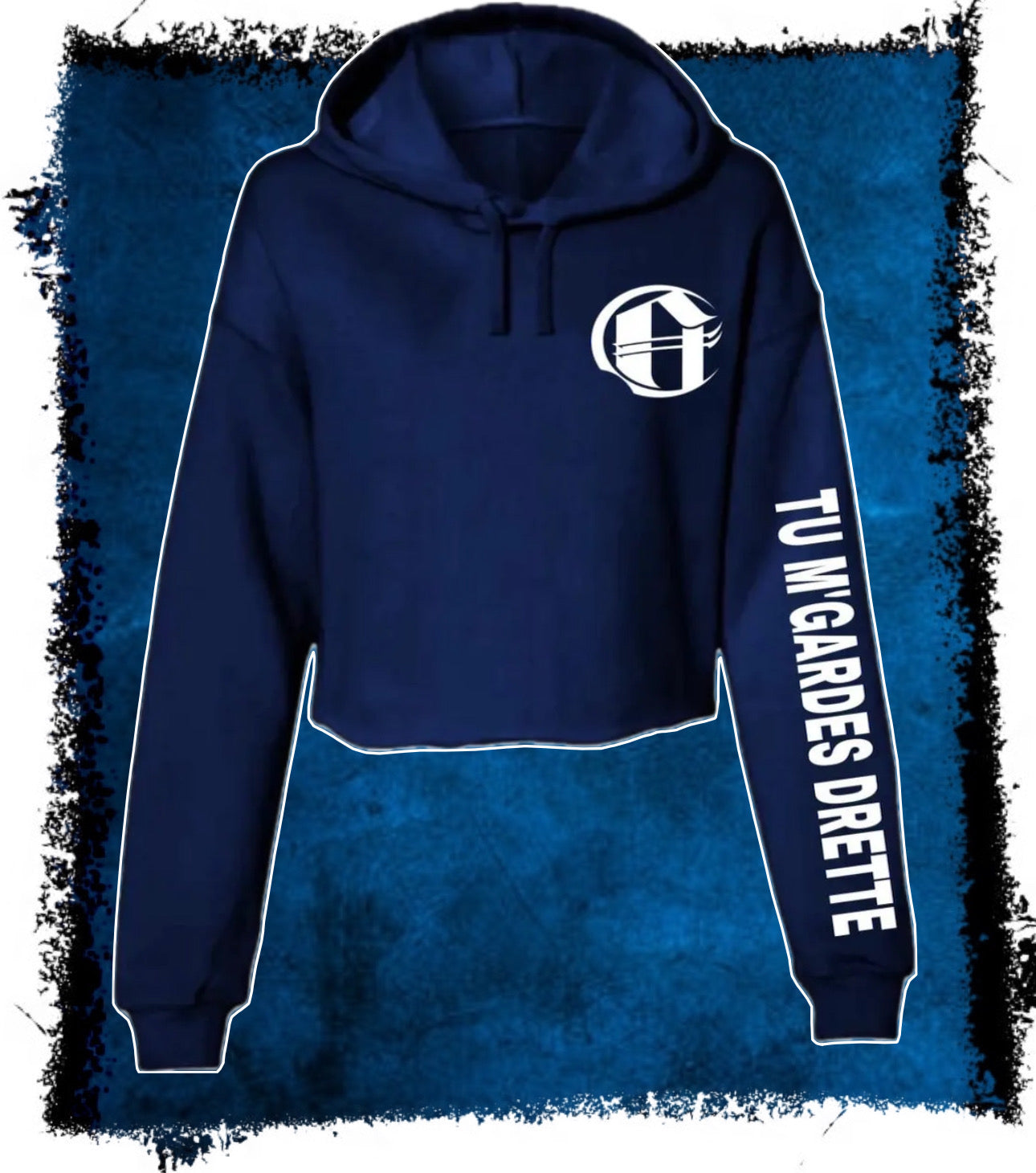 Crop Top Hoodie Navy